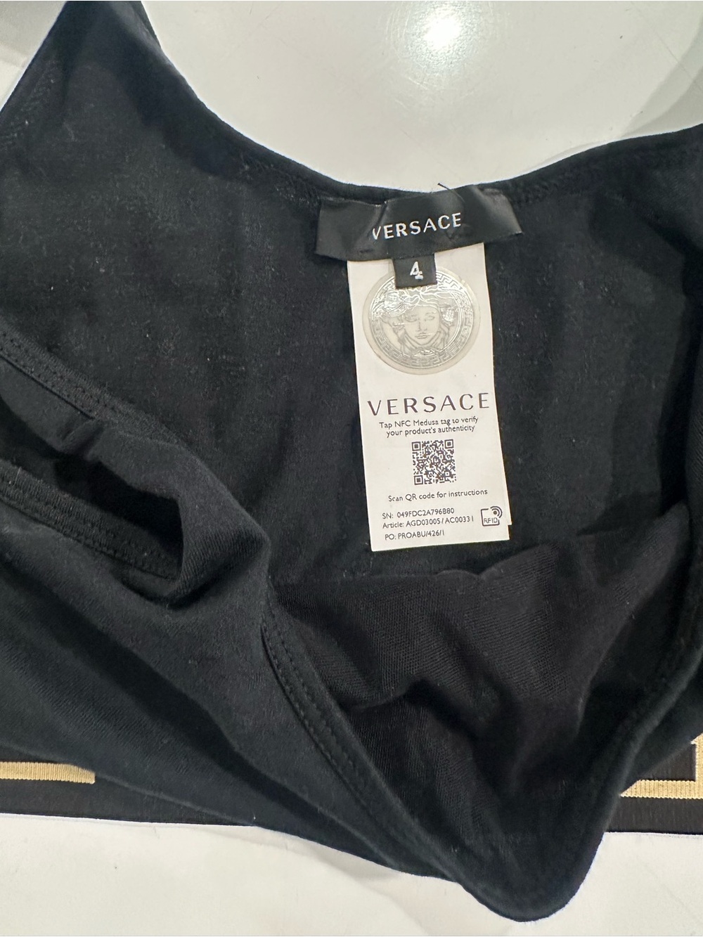 Versace Black and Gold Medusa Logo Bralette Size 4 ( Medium ) - Picture 4 of 4